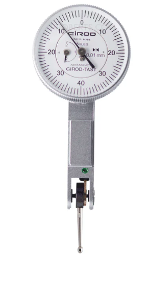 Girod GT 4262 R Lever Dial Indicator Horizontal Type, Graduation 0.01mm, Range 2mm, Stylus Length 18mm, Bezel Diameter 27.4mm