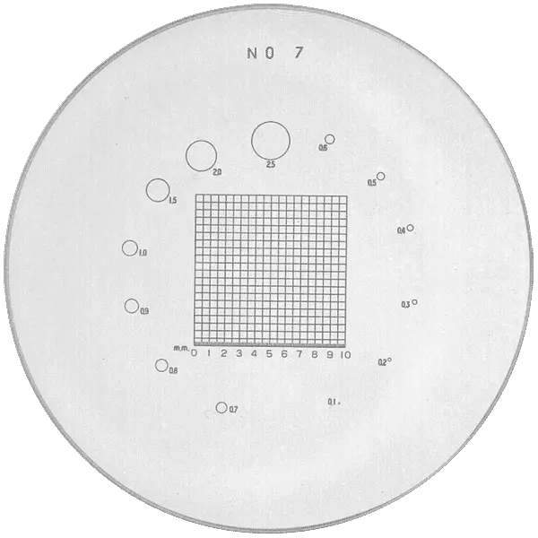 854-7002 optical comparators with 5 reticles 7X, 25mm