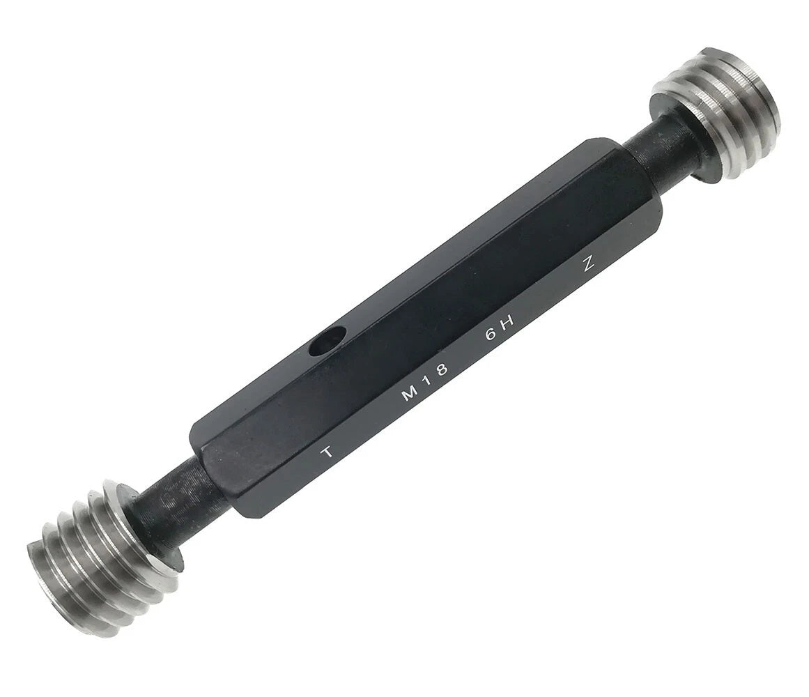 Metric Thread Plug Gauges Go No Go Class 6H Size M18 x 2.5 Code P9023-M18-1