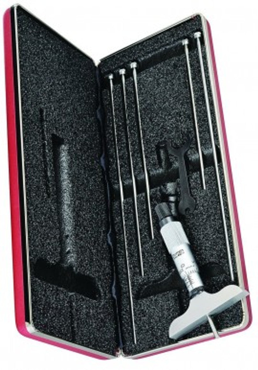 Starrett Mechanical Depth Micrometer Graduation: .01mm Range: 0-75mm Base Length: 100mm 445MBZ-75RL