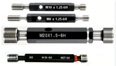 Metric Thread Plug Gauges Go No Go Class 6H Size M12 x 1.25 Code P9023-M12-3 With UKAS Certificate of Calibration