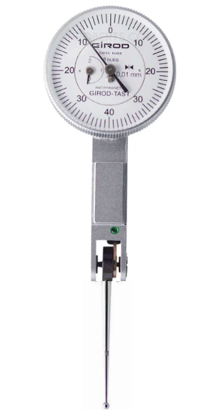 Girod GT4264 R Lever Dial Indicator Horizontal Type, Graduation 0.01mm, Range 4mm, Stylus Length 38mm, Bezel Diameter 27.4mm