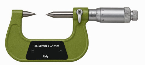 Borletti Micrometer  manufactured in Italy P-MAS-TV2 Pointed 20 degree 25-50mm graduation .01mm