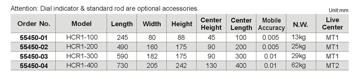 55450-04 Eccentric Checking Instrument Model HRC1-400 Length 730mm, Centre Height 130mm Centre Length 400mm Acc .01mm, Bench Centres