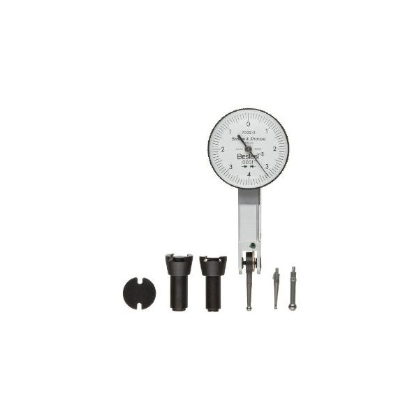 White Dial 0-4-0 Reading 0-0.008 Range +/-0.0001 Accuracy Brown & Sharpe 599-7032-6 Dial Test Indicator Set 0.0001 Graduation Top Mounted M1.4x0.3 Thread 1 Dial Dia. 